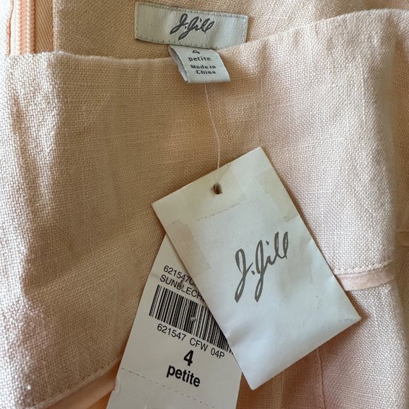 J.Jill Linen Peach Linen A-Line Skirt 4P - Picture 12 of 14